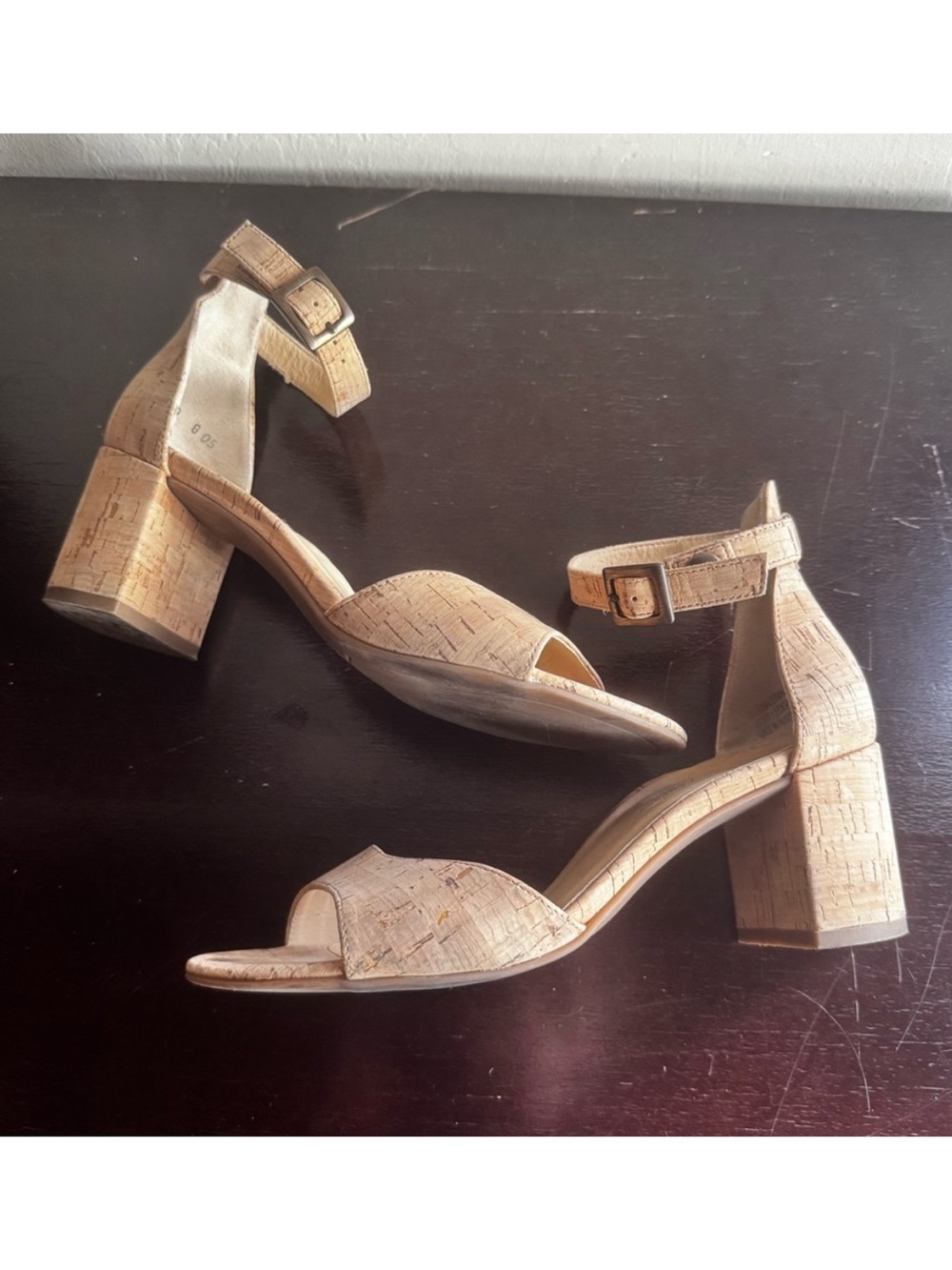Paul Green Agusta Cork Block Heel Sandals
